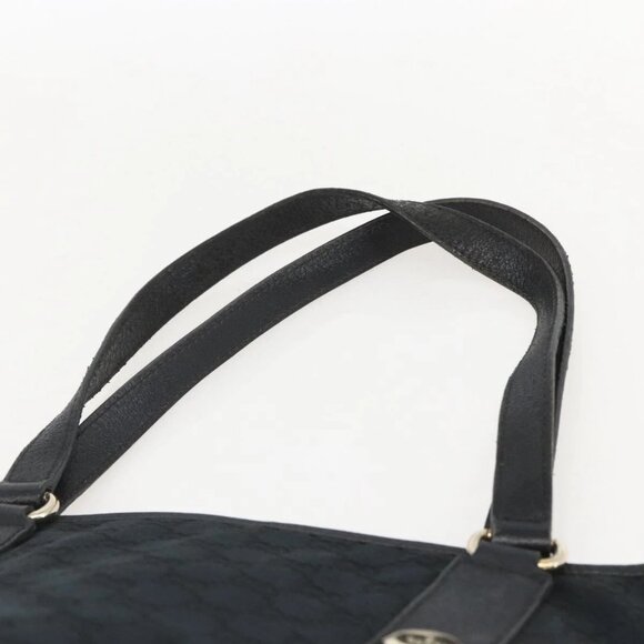 GUCCI GG Canvas Tote Bag Black Gold - Picture 9 of 16